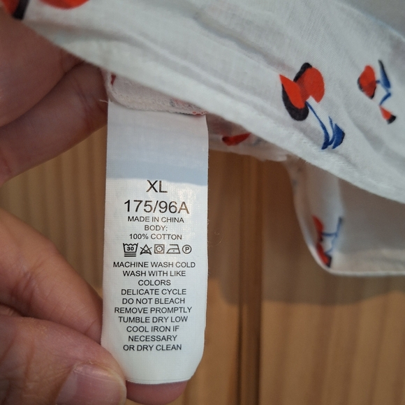 Kate Spade Cherry toss tie-front top, French cream, all cotton XL - Picture 8 of 10